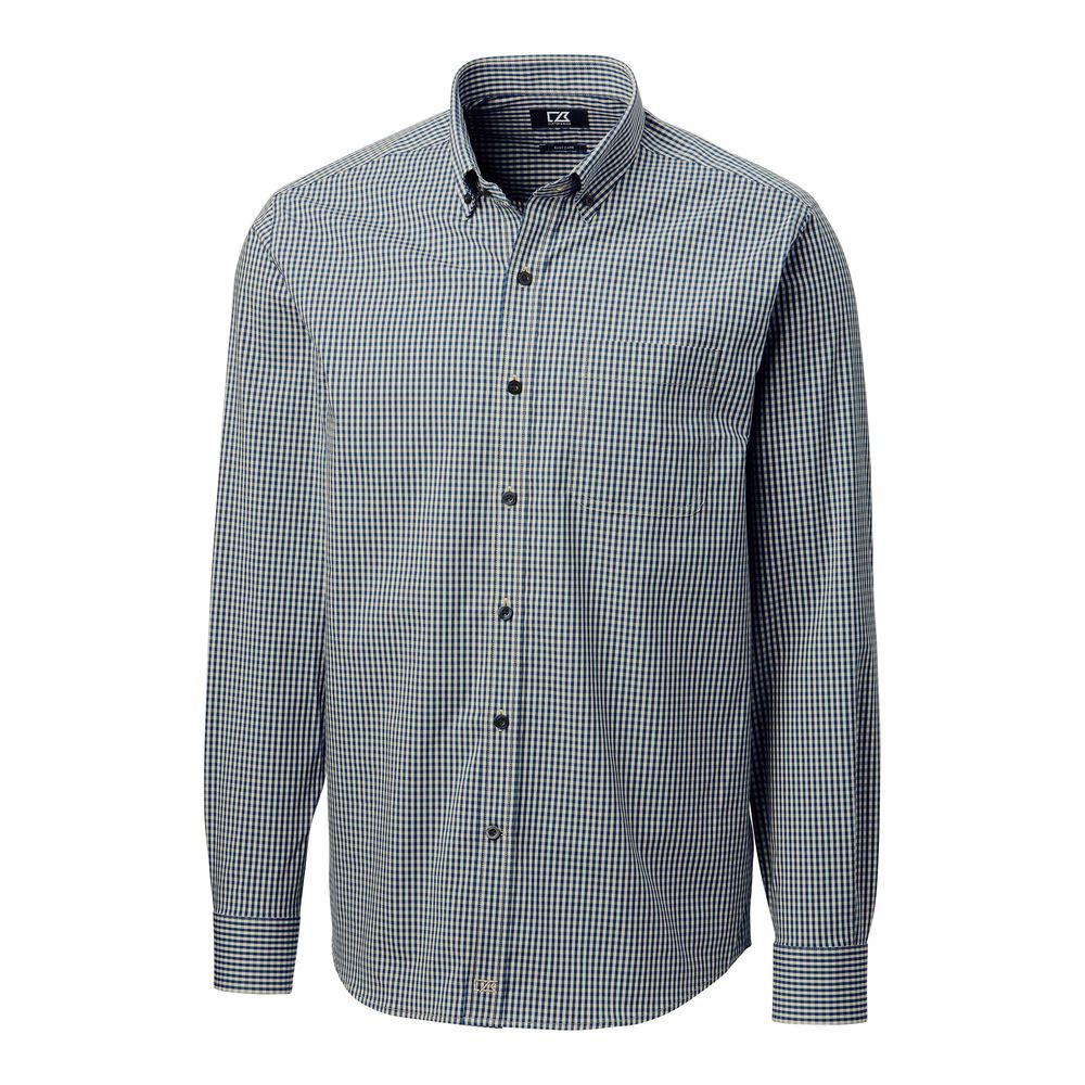 NWT Cutter & Buck Flax Mens Anchor Gingham Shirt